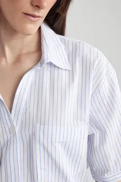 پیراهن یقه کوتاه آستین کوتاه 100% نخی کراپ - یاری شاپ