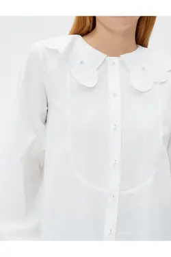 پیراهن یقه کودک با ریز دوزی پنبه ای - یاری شاپ