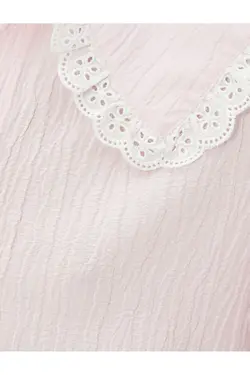 پیراهن یقه نوزاد با آستین بادکنکی با جزئیات گوش ماهی - یاری شاپ