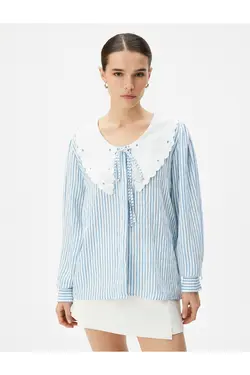 پیراهن یقه نوزاد با آستین های بادکنکی و کراوات - یاری شاپ