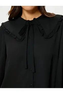 پیراهن یقه نوزاد با جزییات کراوات، شلوار، آستین بادکنکی، دکمه - یاری شاپ