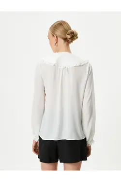 پیراهن یقه نوزاد با جزییات کراوات، شلوار، آستین بادکنکی، دکمه - یاری شاپ