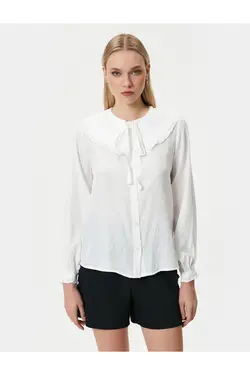 پیراهن یقه نوزاد با دکمه های جزییات کراوات - یاری شاپ