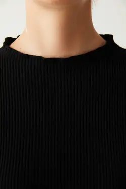 تاپ بافتنی آستین بلند مشکی - یاری شاپ