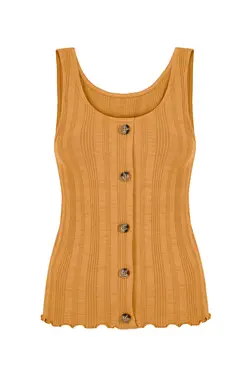 تاپ تانک Cami با جزئیات دکمه زرد - یاری شاپ