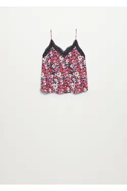 تاپ توری طرح دار مشکی زنانه - یاری شاپ