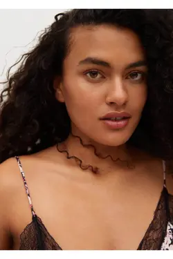 تاپ توری طرح دار مشکی زنانه - یاری شاپ