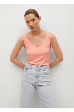 تاپ زنانه تسمه ای قرمز مرجانی - یاری شاپ