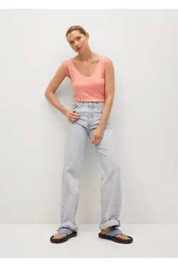 تاپ زنانه تسمه ای قرمز مرجانی - یاری شاپ