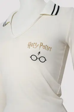 تاپ سفید یقه پولو – مجموعه هری پاتر - یاری شاپ