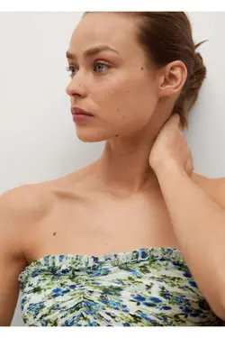 تاپ طرح دار سفید زنانه - یاری شاپ