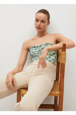 تاپ طرح دار سفید زنانه - یاری شاپ