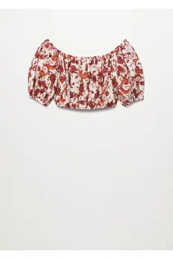 تاپ نخی طرح دار سفید زنانه - یاری شاپ