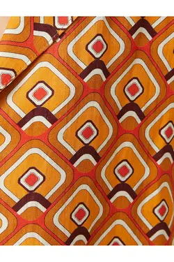 ترکیب کتانی پیراهن آستین کوتاه طرح دار - یاری شاپ