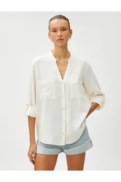 ترکیب کتانی پیراهن یقه باشکوه - یاری شاپ