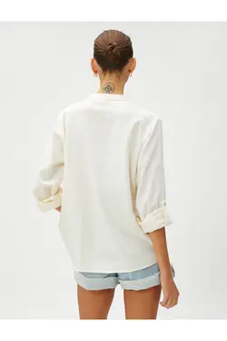 ترکیب کتانی پیراهن یقه باشکوه - یاری شاپ