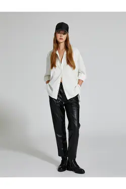 ترکیب کتانی دکمه دار پیراهن بزرگ سایز - یاری شاپ