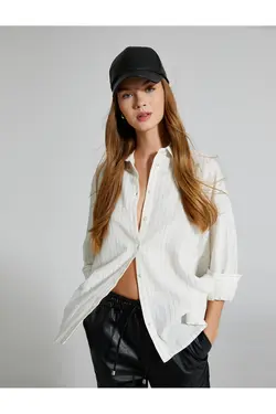 ترکیب کتانی دکمه دار پیراهن بزرگ سایز - یاری شاپ