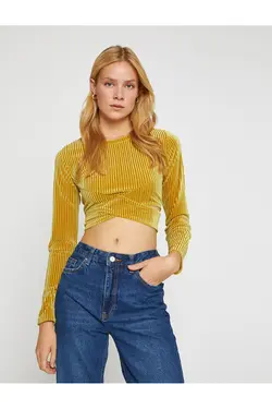 تی شرت آستین بلند با جزئیات پنجره - یاری شاپ