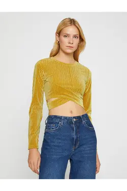 تی شرت آستین بلند با جزئیات پنجره - یاری شاپ