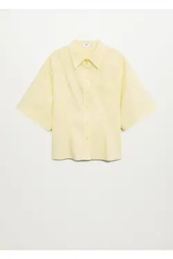 تی شرت نخی آستین زرد زنانه - یاری شاپ