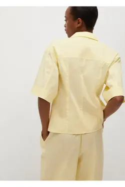 تی شرت نخی آستین زرد زنانه - یاری شاپ