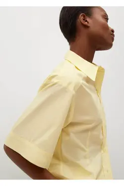 تی شرت نخی آستین زرد زنانه - یاری شاپ