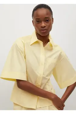 تی شرت نخی آستین زرد زنانه - یاری شاپ