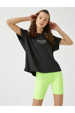 تیشرت زنانه 2yak12005nk مشکی - یاری شاپ