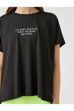 تیشرت زنانه 2yak12005nk مشکی - یاری شاپ