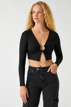 تیشرت مشکی زنانه 3WAK30041EK - یاری شاپ