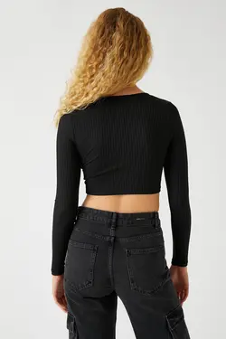 تیشرت مشکی زنانه 3WAK30041EK - یاری شاپ