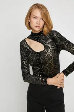 تیشرت مشکی زنانه 3WAK50014EK - یاری شاپ