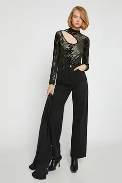 تیشرت مشکی زنانه 3WAK50014EK - یاری شاپ