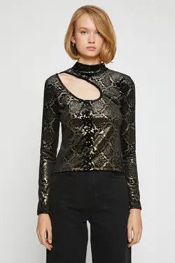 تیشرت مشکی زنانه 3WAK50014EK - یاری شاپ