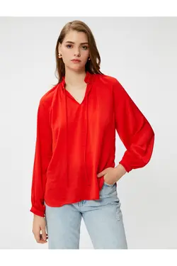 جزئیات کراوات یقه بلند بلوز بوهو - یاری شاپ