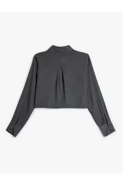 جیب آستین بلند پیراهن برش جزئیات - یاری شاپ