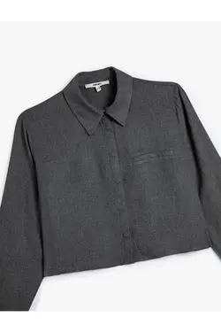 جیب آستین بلند پیراهن برش جزئیات - یاری شاپ