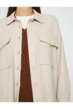 جیب آستین بلند پیراهن سایز بزرگ با جزئیات - یاری شاپ