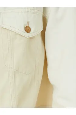 جیب بلوک رنگی ژاکت جین با جزئیات دکمه دار - یاری شاپ