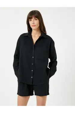 جیب پیراهن آستین بلند پنبه ای - یاری شاپ