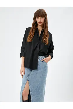 جیب پیراهن آستین بلند با جزئیات نخی - یاری شاپ