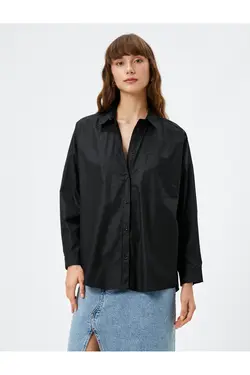 جیب پیراهن آستین بلند با جزئیات نخی - یاری شاپ