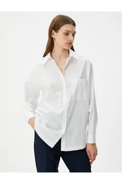 جیب دکمه دار آستین بلند پیراهن سایز بزرگ - یاری شاپ