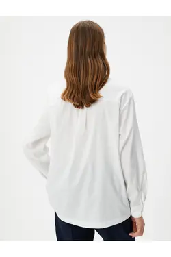 جیب دکمه دار آستین بلند پیراهن سایز بزرگ - یاری شاپ