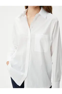 جیب دکمه دار آستین بلند پیراهن سایز بزرگ - یاری شاپ