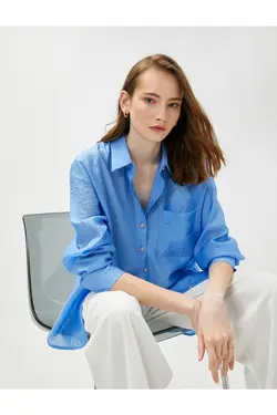 جیب ویسکوز پیراهن بزرگ با جزئیات - یاری شاپ