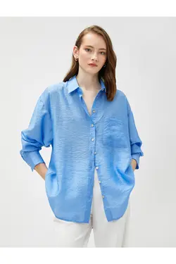 جیب ویسکوز پیراهن بزرگ با جزئیات - یاری شاپ