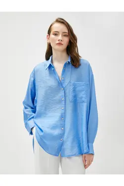 جیب ویسکوز پیراهن بزرگ با جزئیات - یاری شاپ