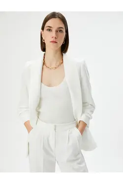 جیب یقه شال ژاکت بلیزر با تناسب منظم - یاری شاپ